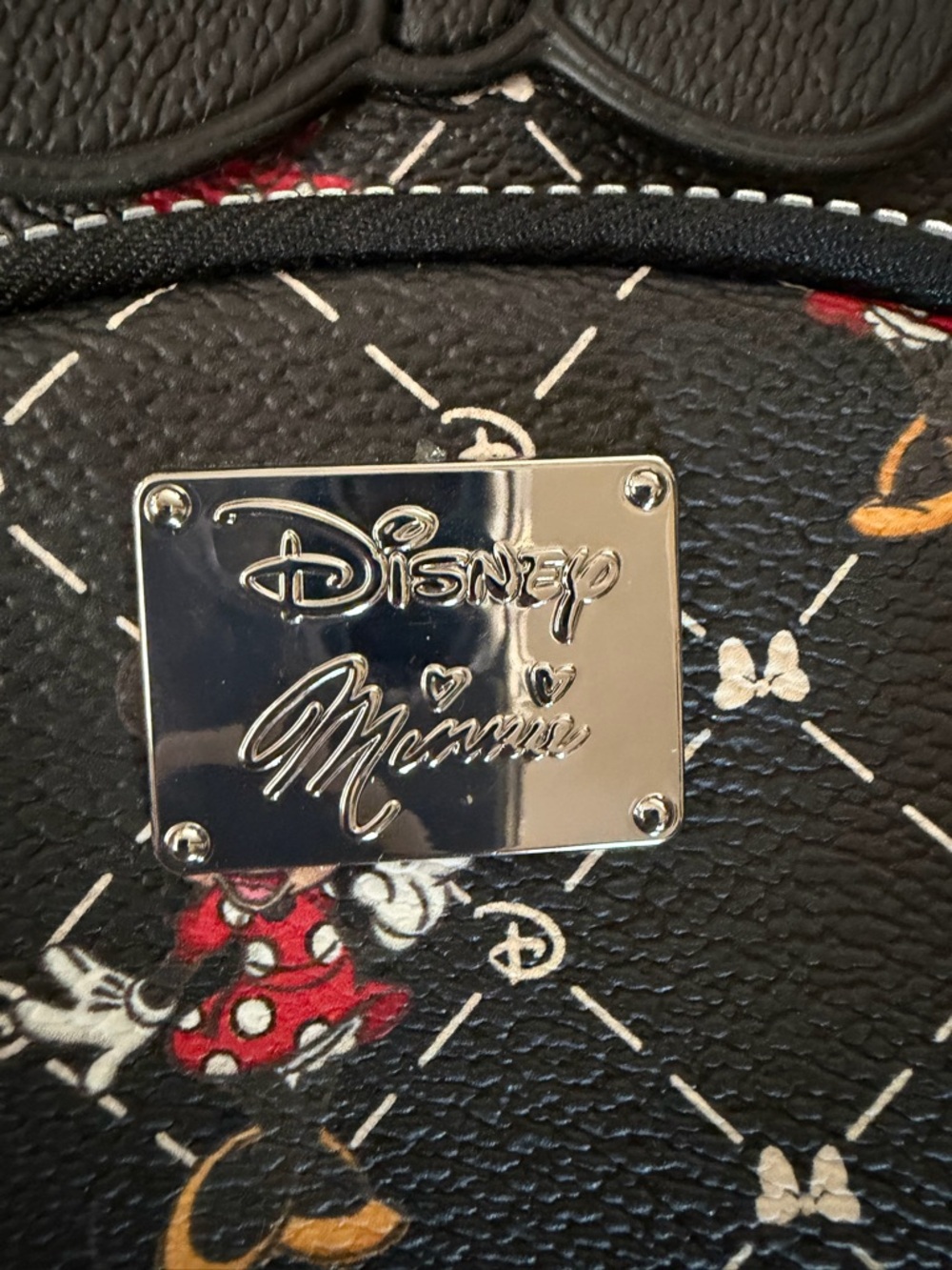 Disney Black Minnie Mouse Print Crossbody with Ears and Bow - Picture 6 of 8